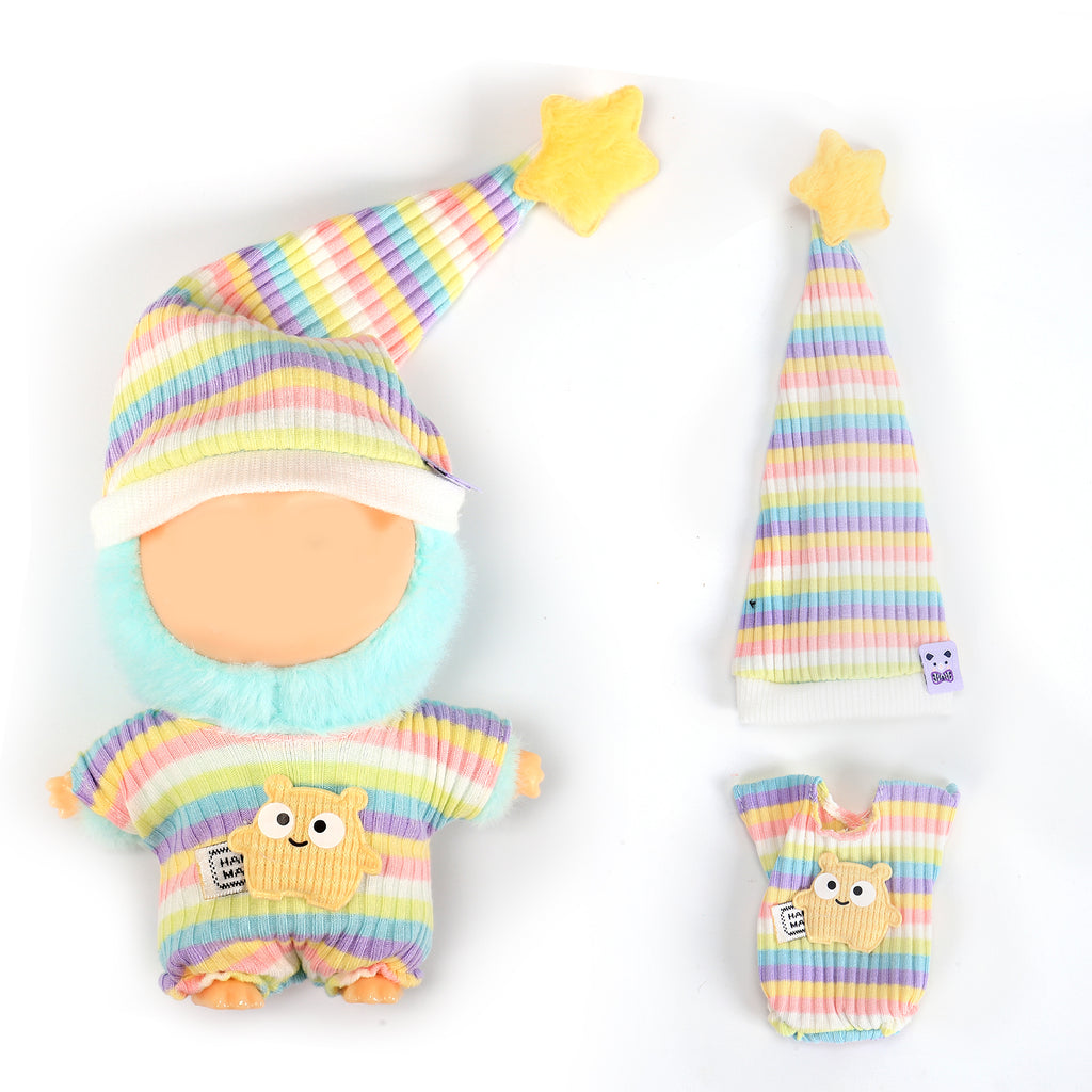 Doll Clothes Outfit Set for 6.69 Inch Mini Plush Doll, Handmade Fashion Doll Dress Up Costume, showcasing a variety of doll accessories styles (Doll Not Included)