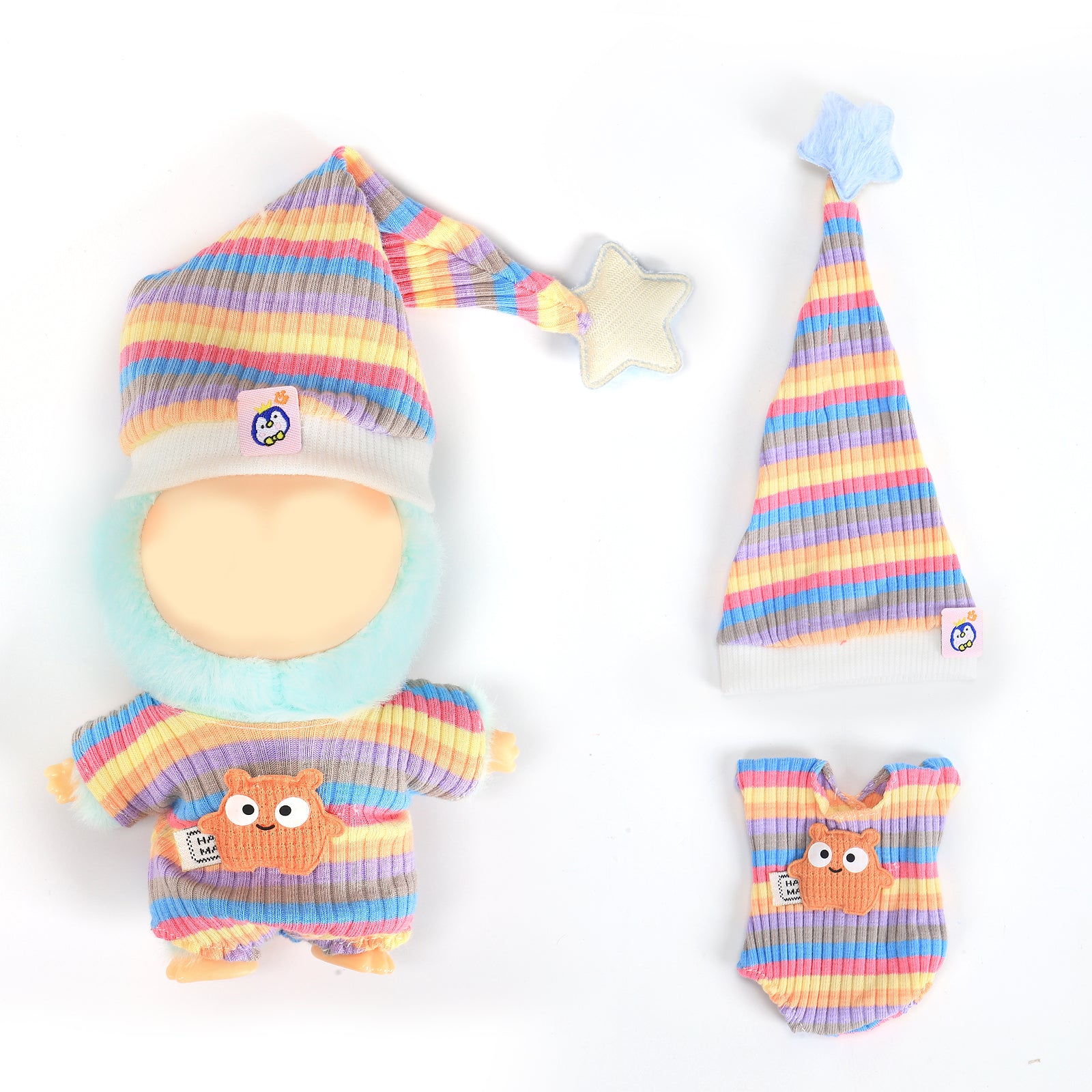 Doll Clothes Outfit Set for 6.69 Inch Mini Plush Doll, Handmade Fashion Doll Dress Up Costume, showcasing a variety of doll accessories styles (Doll Not Included)