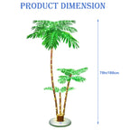 Solar Lighted Palm Tree Set (6ft, 3.3ft, 2ft) - Outdoor Christmas Decoration, 8 Modes w/ Remote & Timer