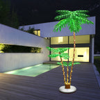 Solar Lighted Palm Tree Set (6ft, 3.3ft, 2ft) - Outdoor Christmas Decoration, 8 Modes w/ Remote & Timer