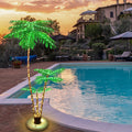 Solar Lighted Palm Tree Set (6ft, 3.3ft, 2ft) - Outdoor Christmas Decoration, 8 Modes w/ Remote & Timer